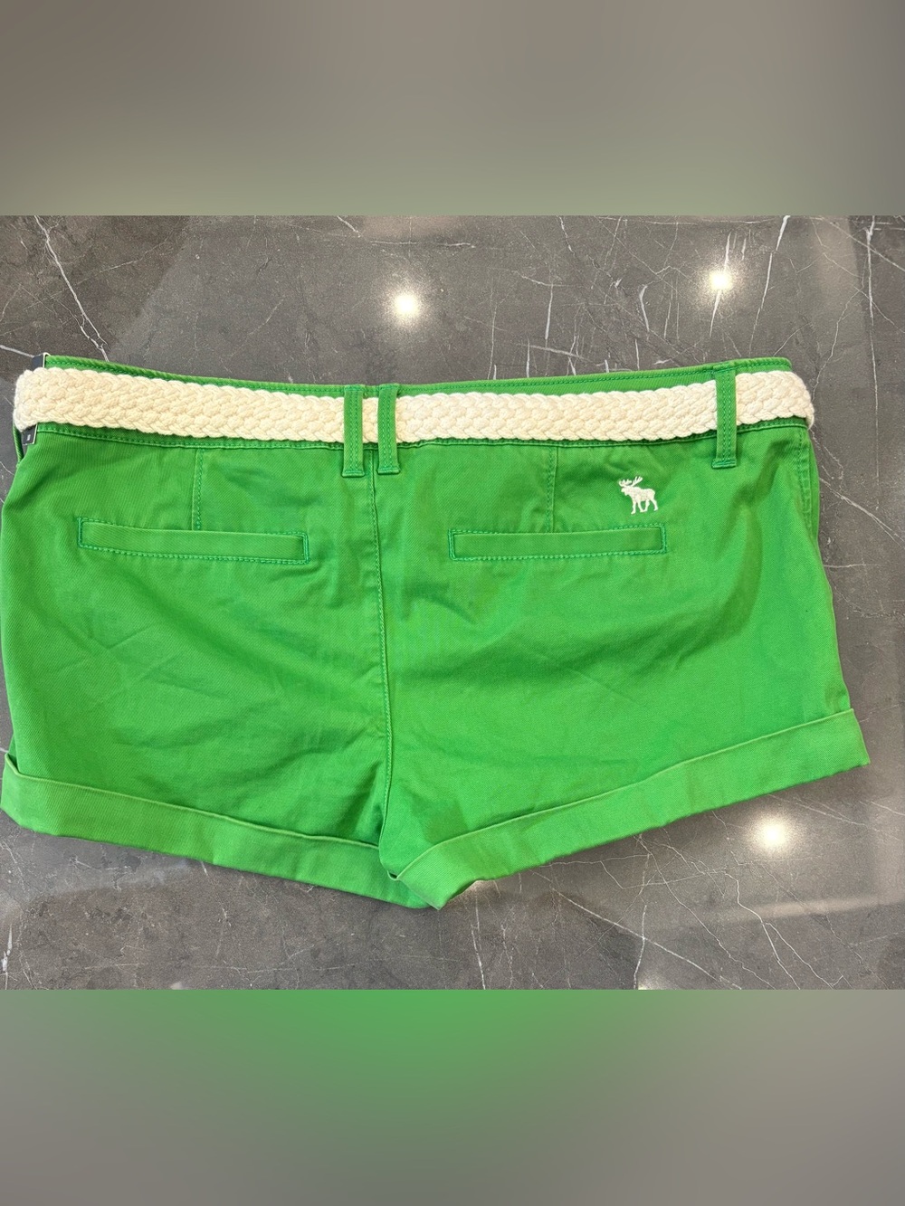 NWT Abercrombie & Fitch Y2K Green Low Rise Khaki Shorts Size 10